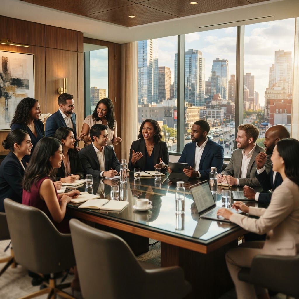 Entrepreneur boardroom