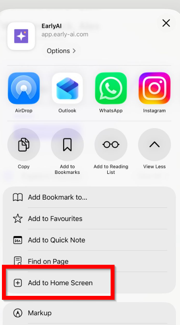 3. „Add to Home Screen“
