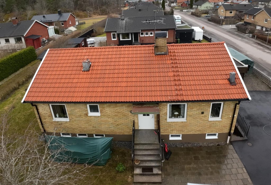 Tak efter tvätt - drönarbild