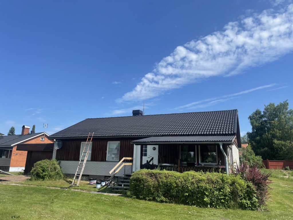Tak efter taktvätt - svart villa
