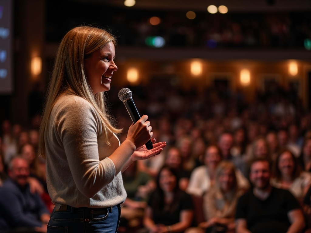 Dr. Amber Bartlett speaking on stage