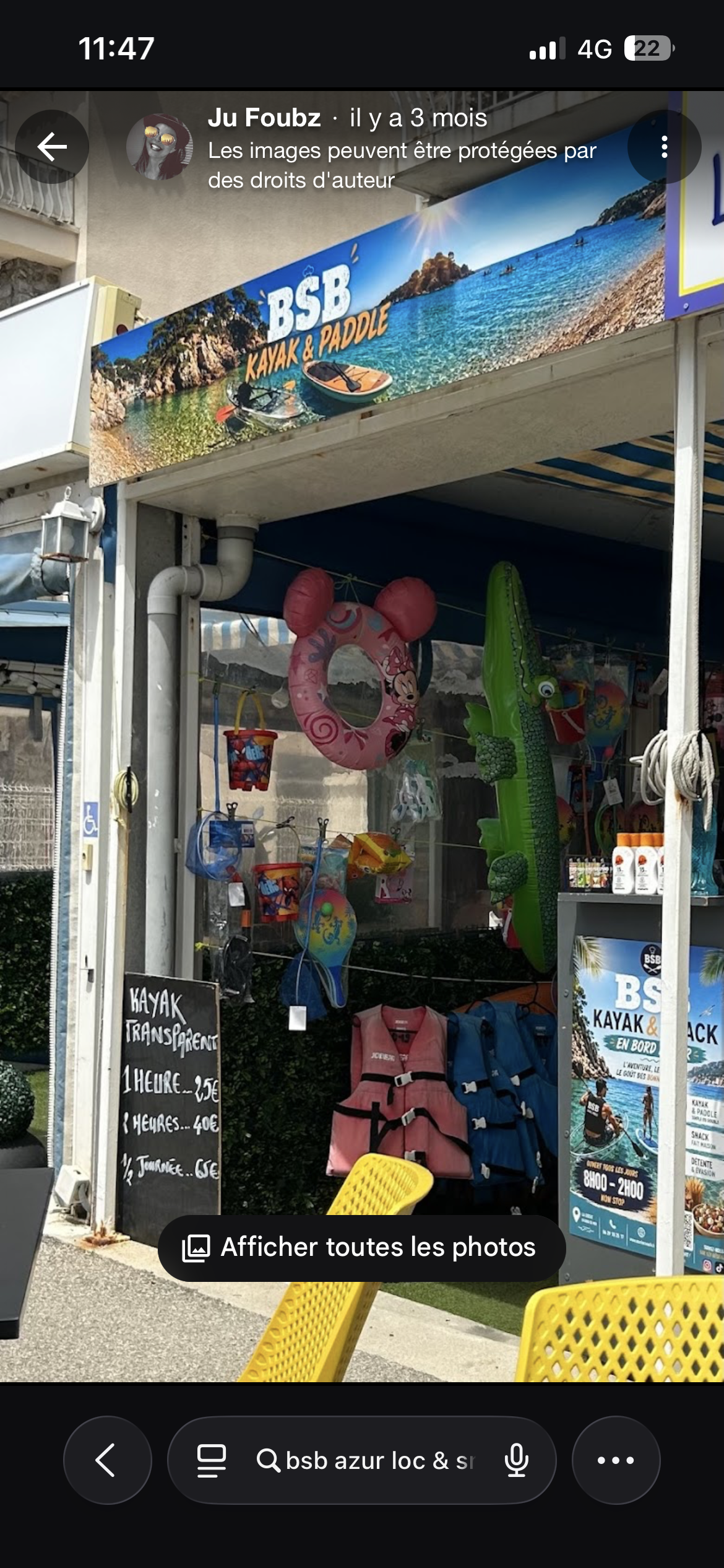 BSB Kayak & Paddle — le vrai stand de location nautique au 445 Bd Beaurivage, La Ciotat