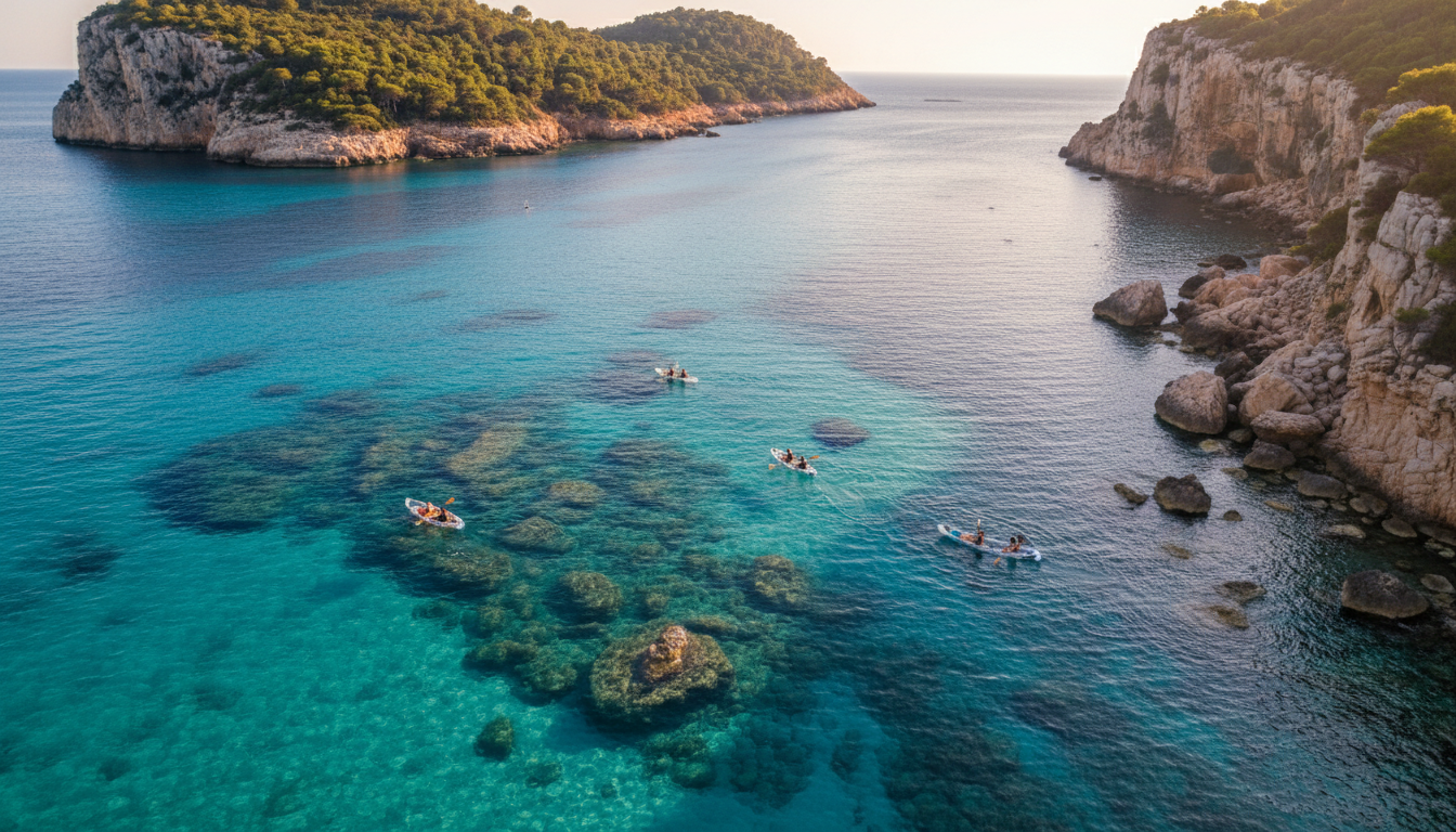 Kayak transparent La Ciotat — activité nautique calanques Méditerranée