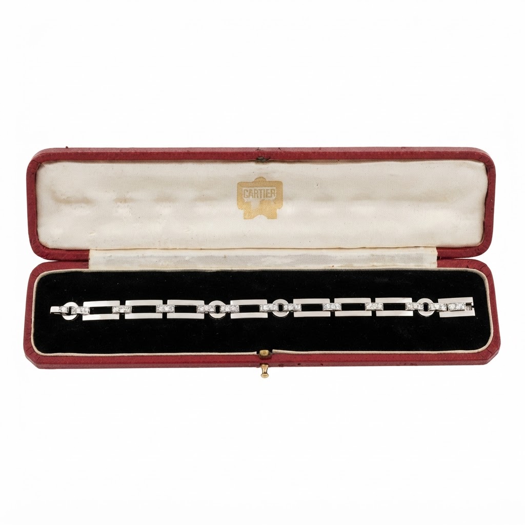 18K White Gold Cartier Diamond Bracelet