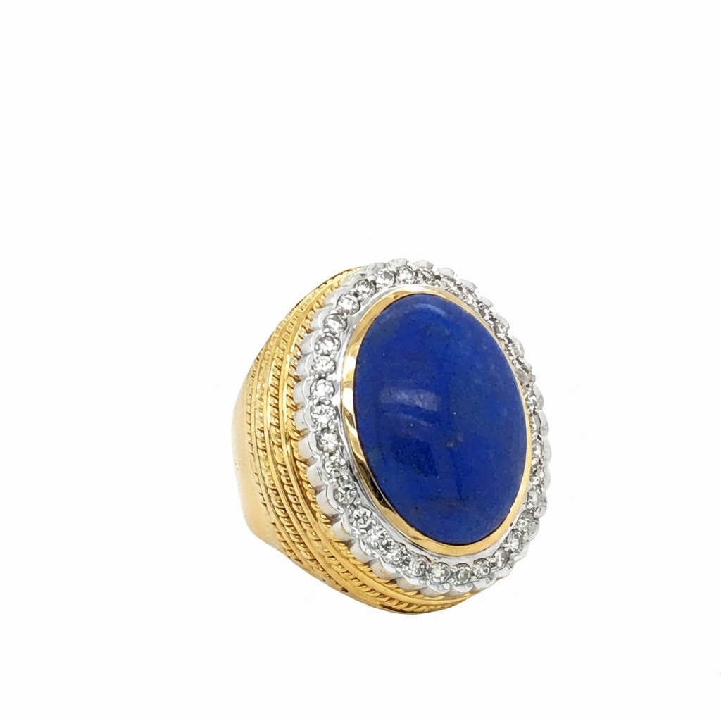 18K Diamond and Lapis Lazuli Ring