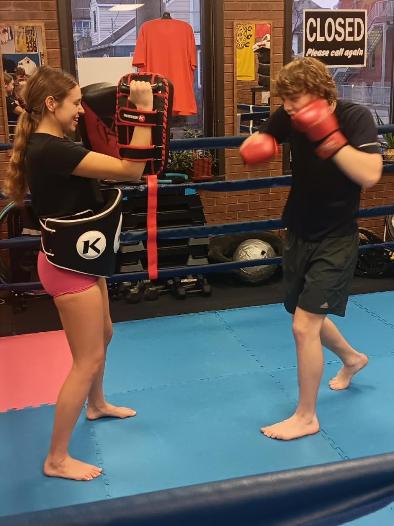 Muay Thai pad training at Iron Eagle Gyms Sarnia
