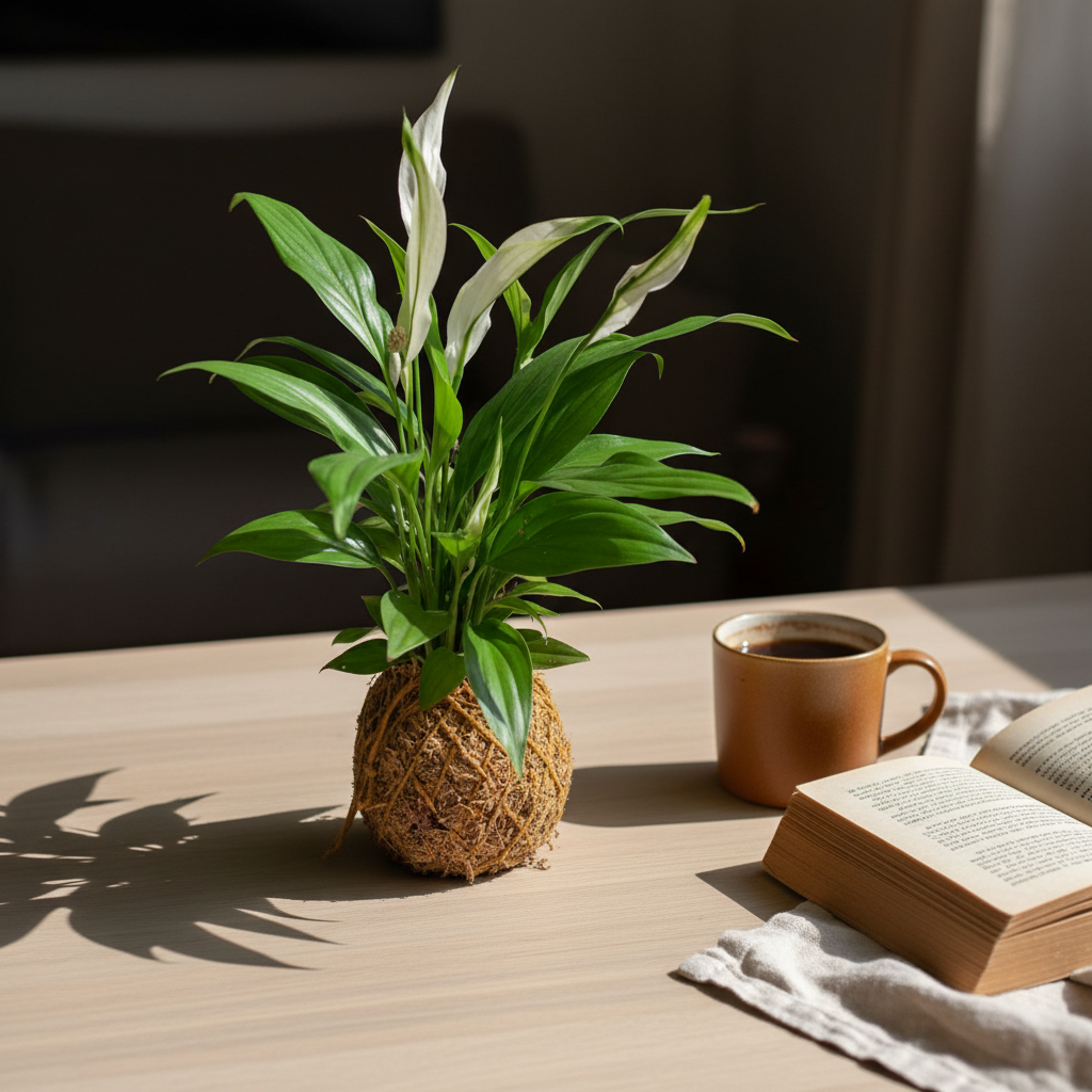 Kokedama Mini Lírio da Paz
