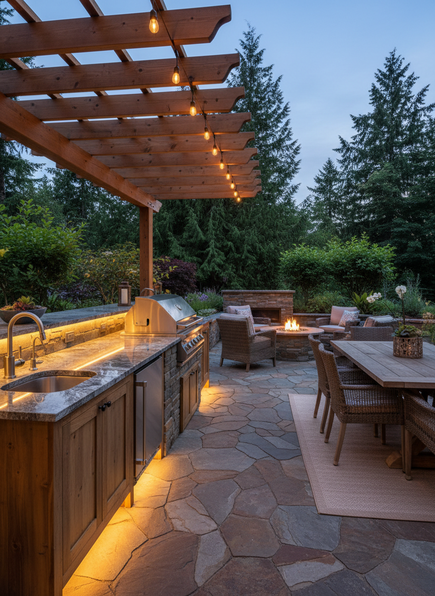 Outdoor Kitchen & Living Space
