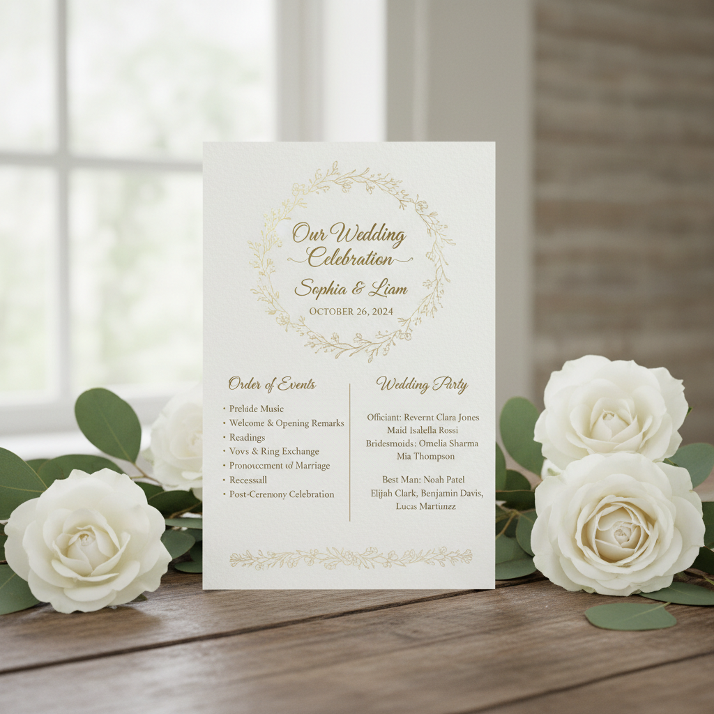Wedding Program Wording and Ideas