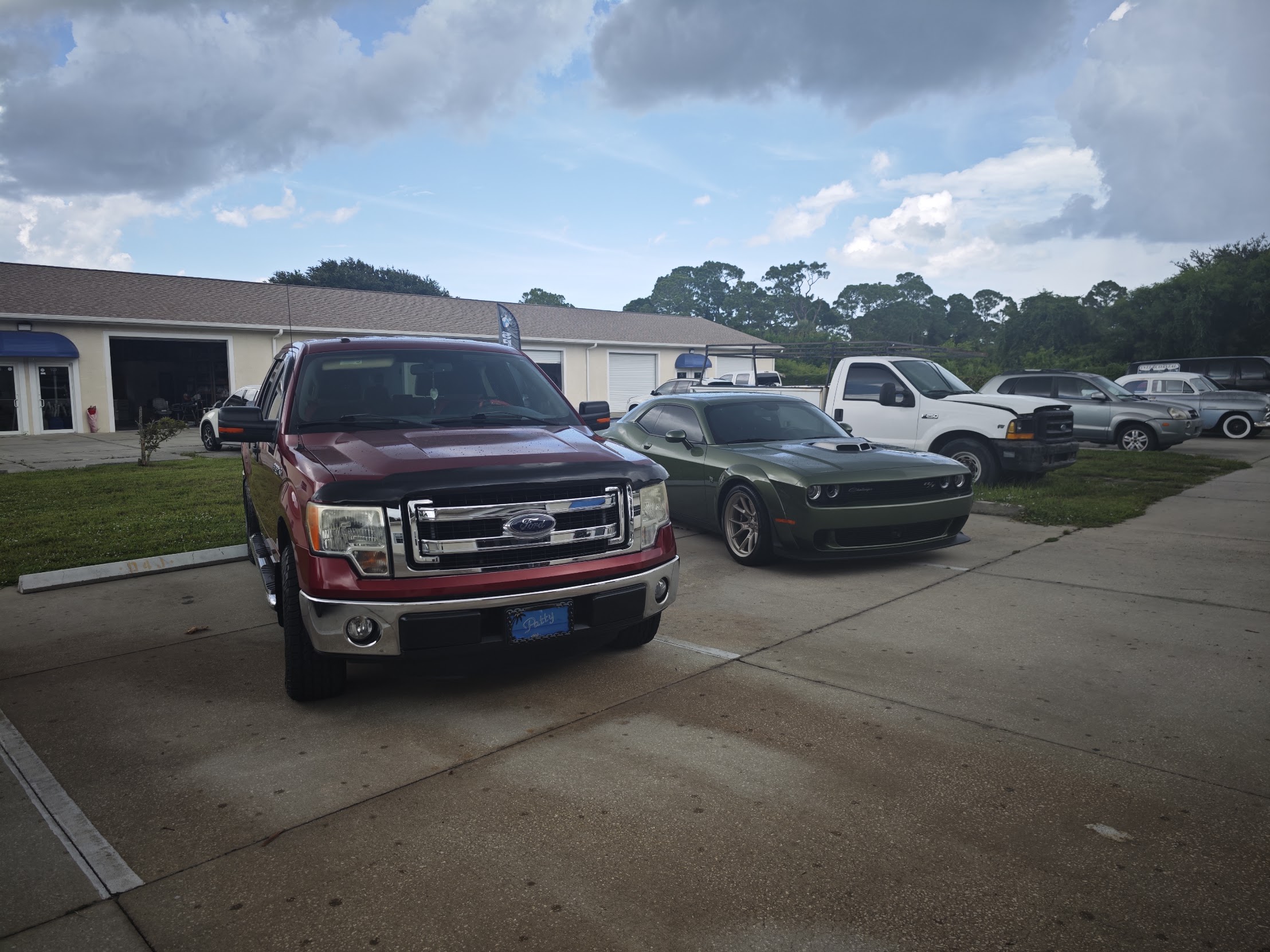 Fleet of vehicles at the shop