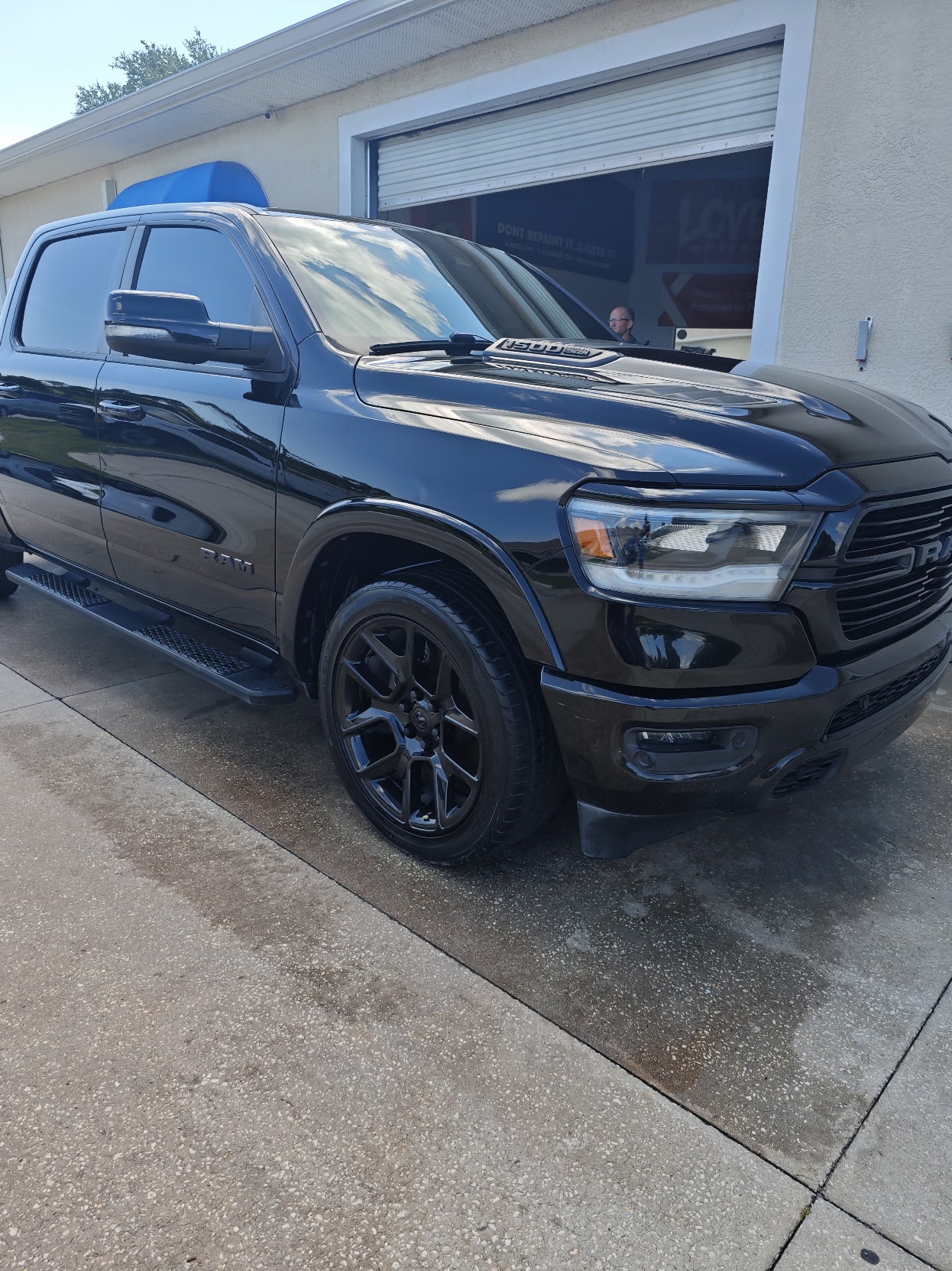 Black RAM 1500 truck detailing