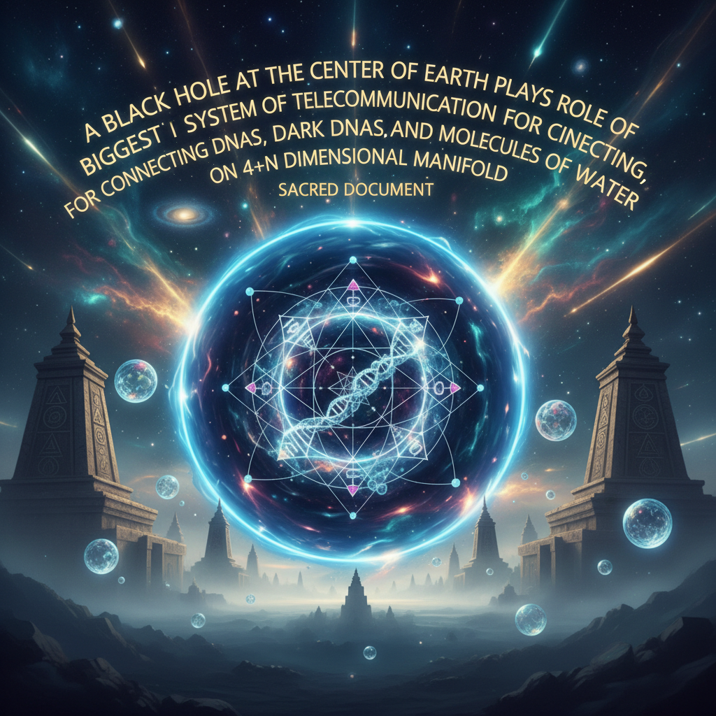 A Black Hole At The Center Of Earth Plays The Role Of The Biggest System Of Telecommunication For Connecting DNAs, Dark DNAs And Molecules Of Water On 4+N Dimensional Manifold