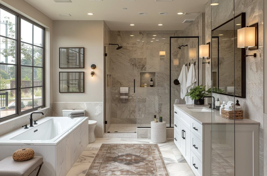 Salle de bain master avec baignoire