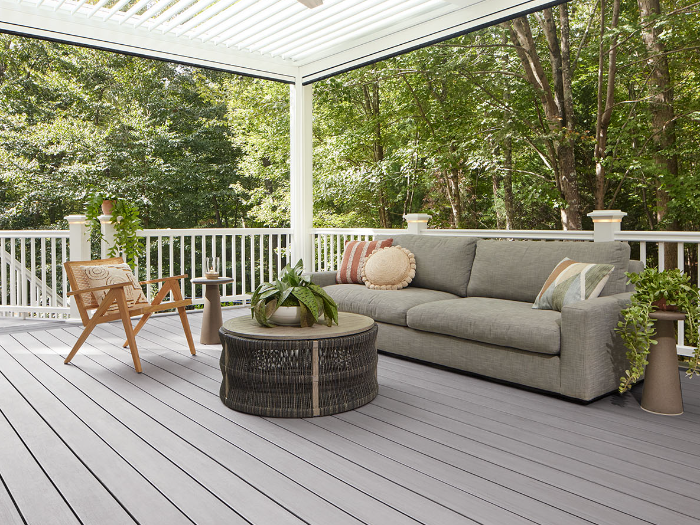 Patio vue avec fauteuils
