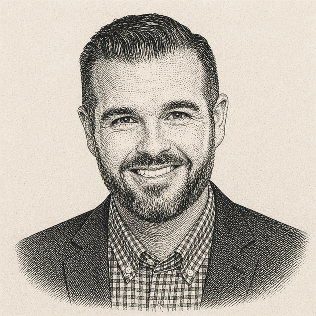 Chris Myers, hedcut portrait