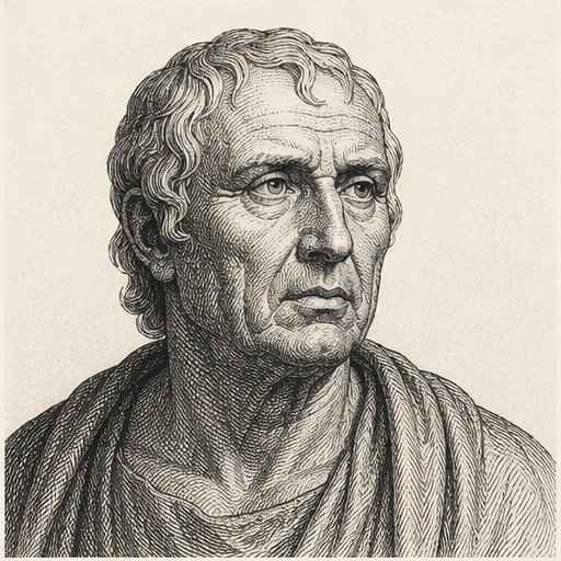 Woodcut portrait of Seneca the Younger, Stoic philosopher and advisor to Emperor Nero who exemplified leading with integrity while navigating compromise