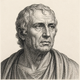 Woodcut portrait of Seneca the Younger, Stoic philosopher and advisor to Emperor Nero who exemplified leading with integrity while navigating compromise