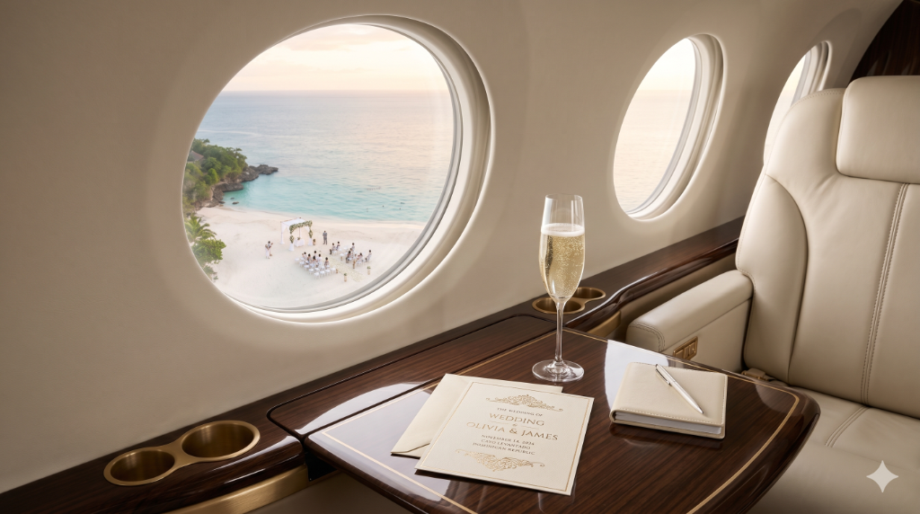Luxury private jet interior