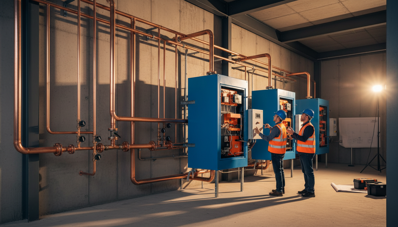 Professional heating and plumbing installation