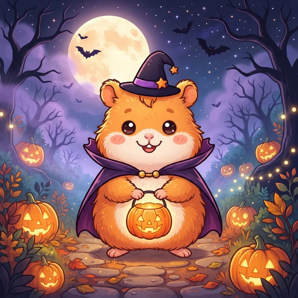 Homie the Hamster dressed for Halloween