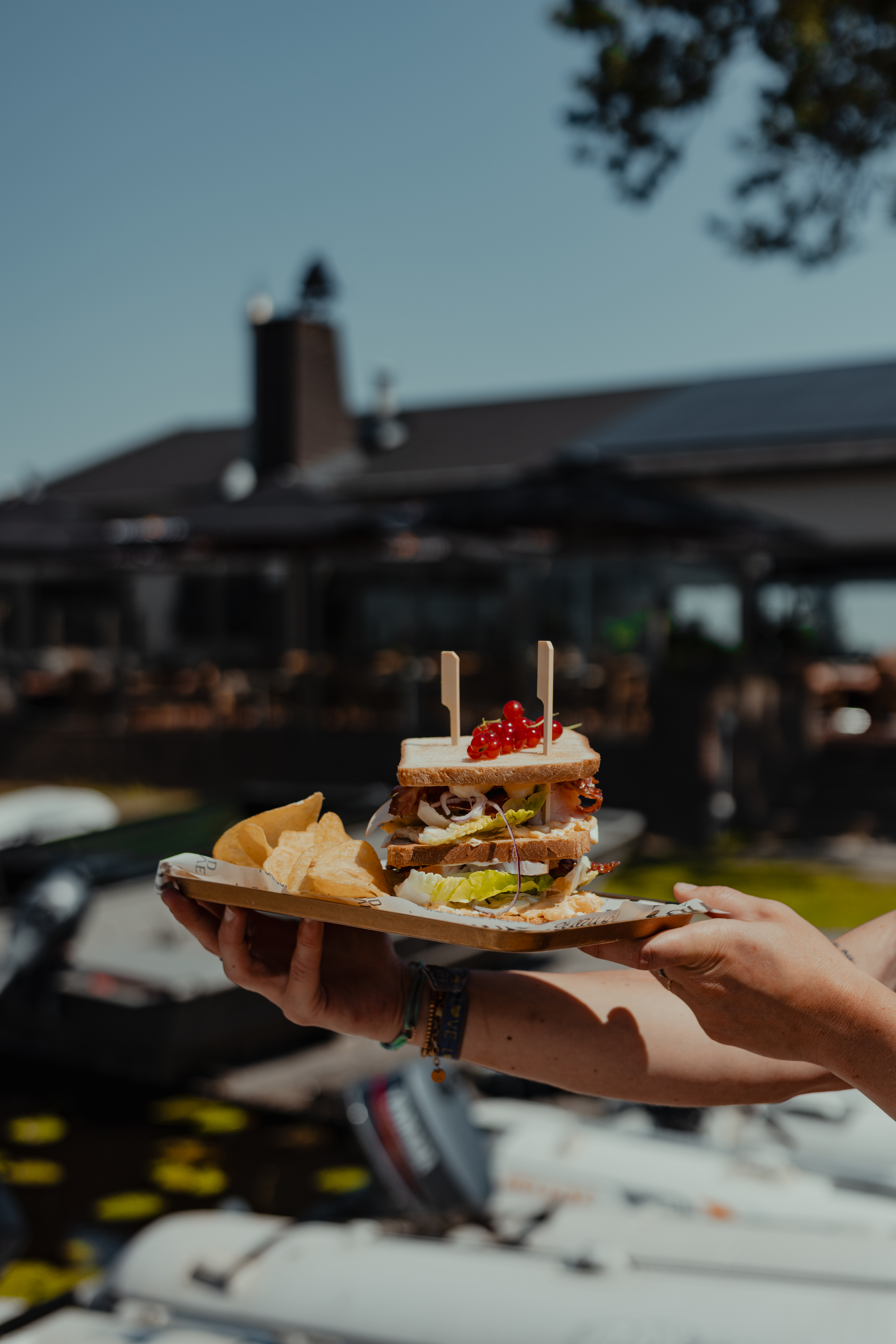 Club sandwich met friet