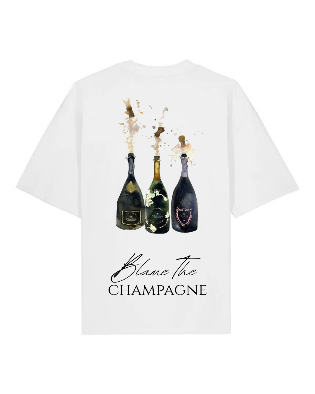 Blame The Champagne — Oversized Tee