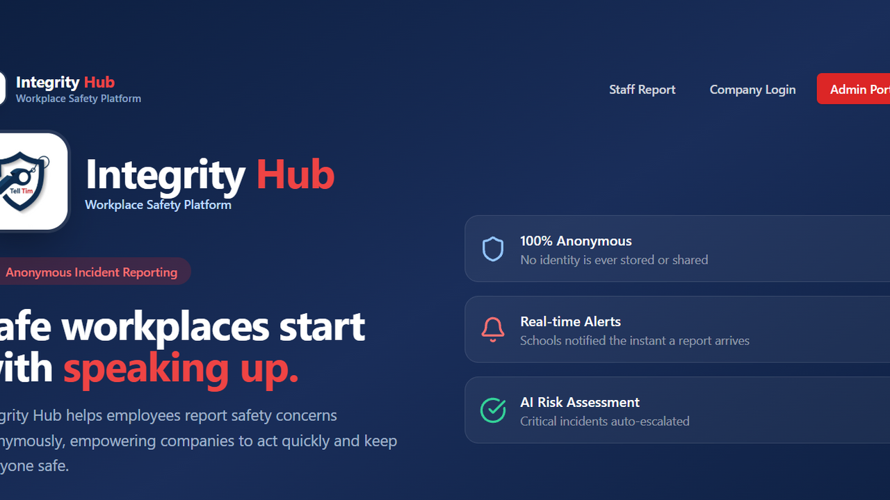 Integrity Hub template preview
