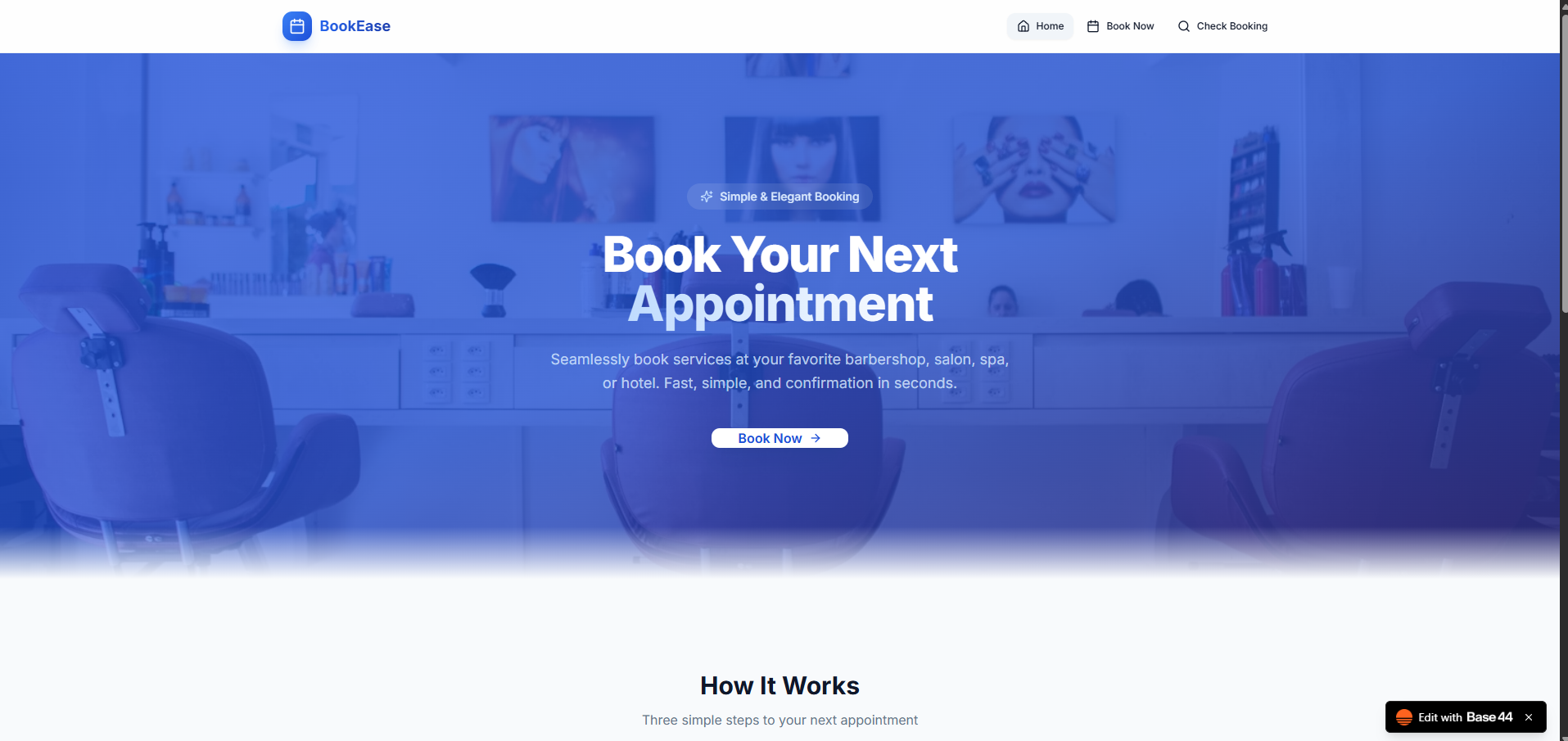 Booking App template preview