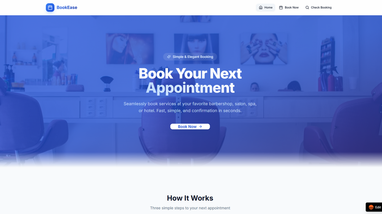 Booking App template preview