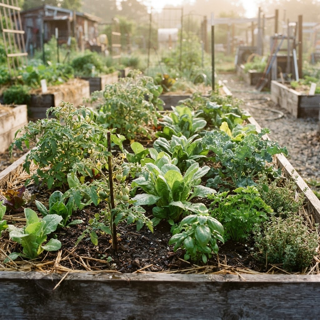 A community garden closeup