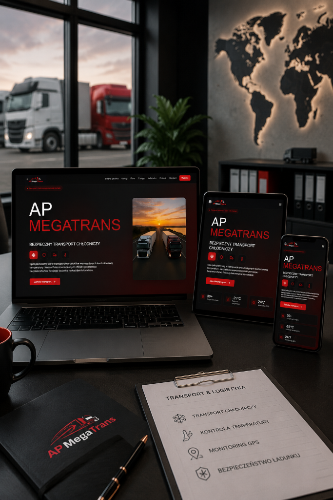 Strona internetowa dla firmy transportowej AP MegaTrans
