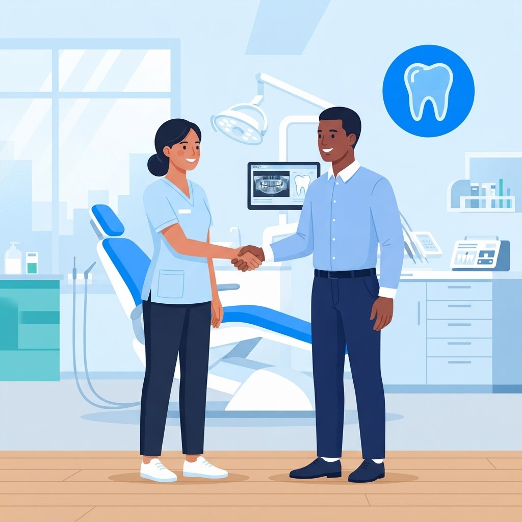 Illustration : Collaboration salariée en cabinet dentaire