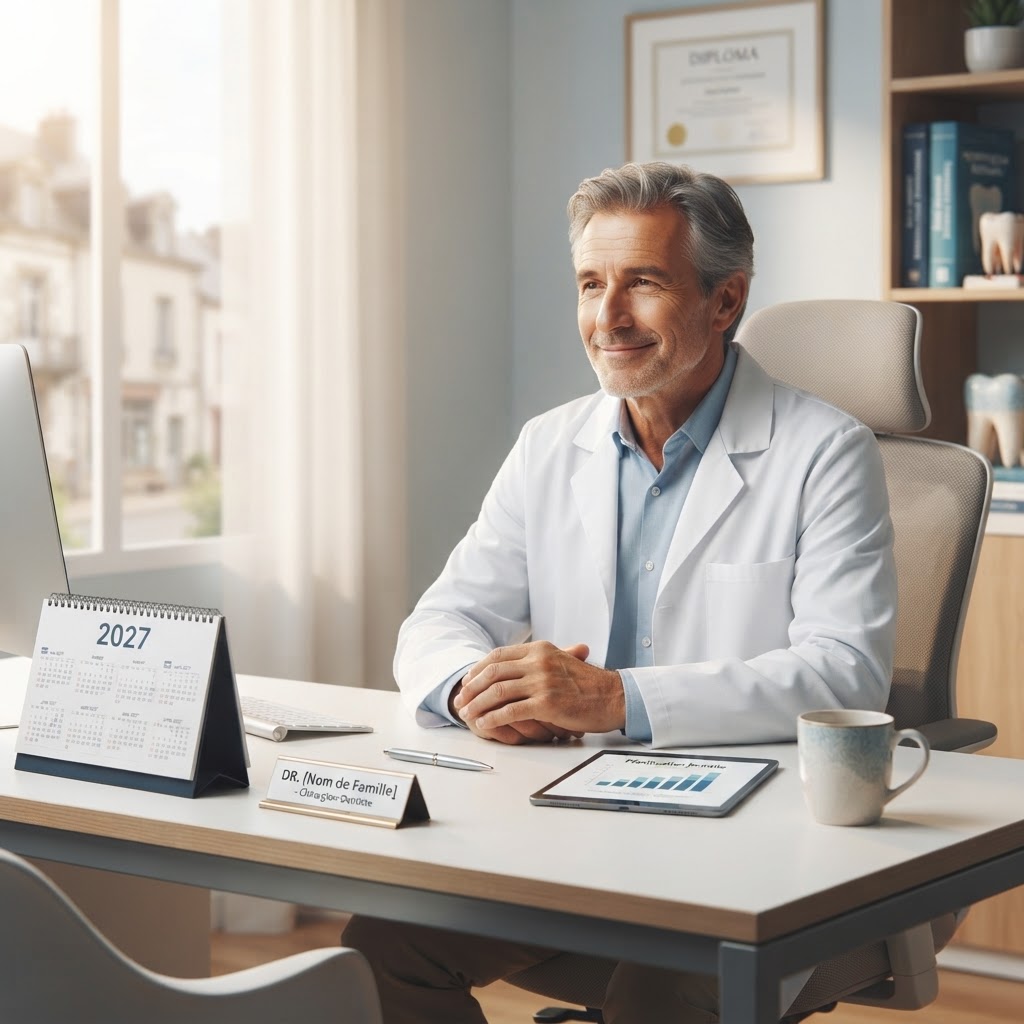 Chirurgien-dentiste senior envisageant sa retraite et le cumul emploi-retraite après la réforme 2027