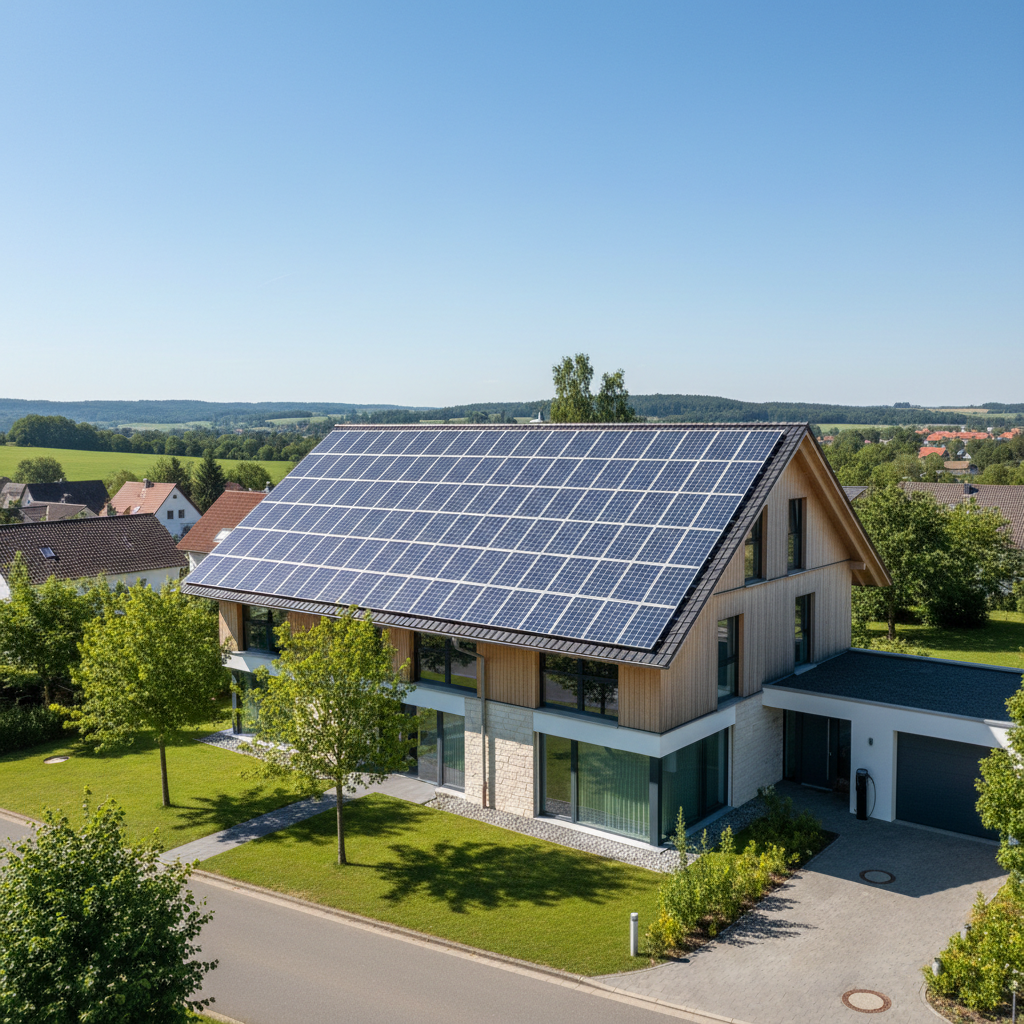 Photovoltaikanlage auf einem Wohngebäude in Bergheim