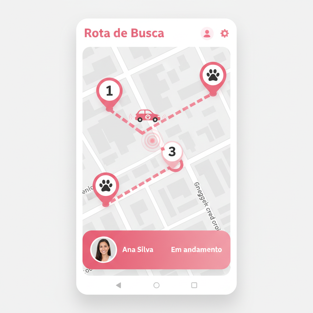 Mapa de rastreamento Taxi Dog