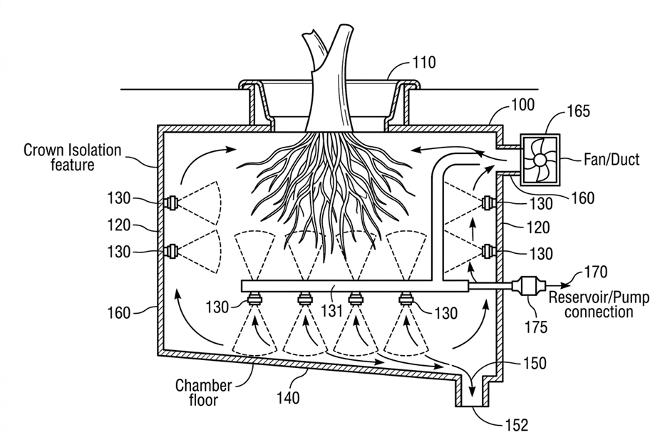 FIG. A — Aeroponic Root-Zone Cross-Section