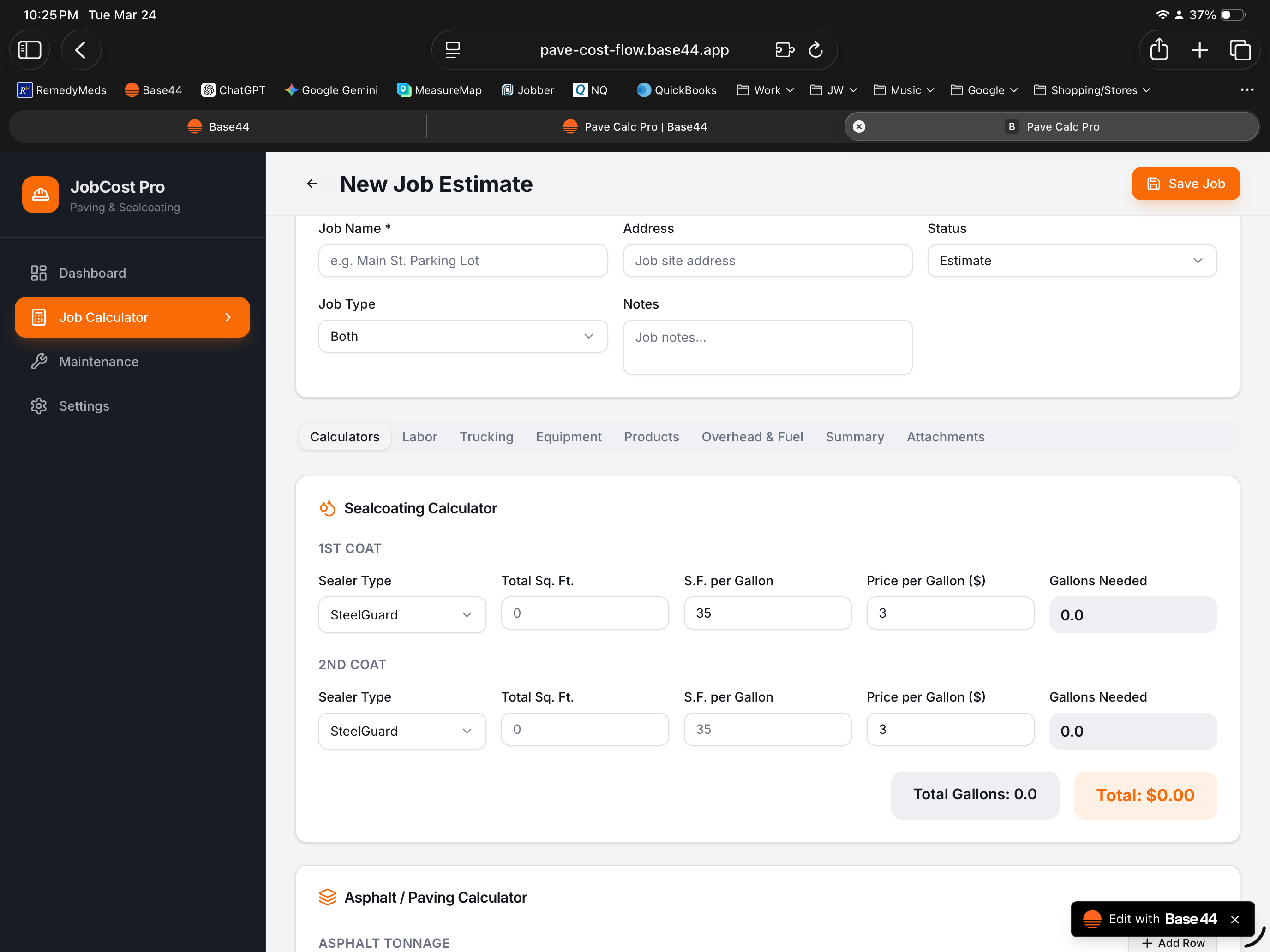 Pave Calc Pro  template preview