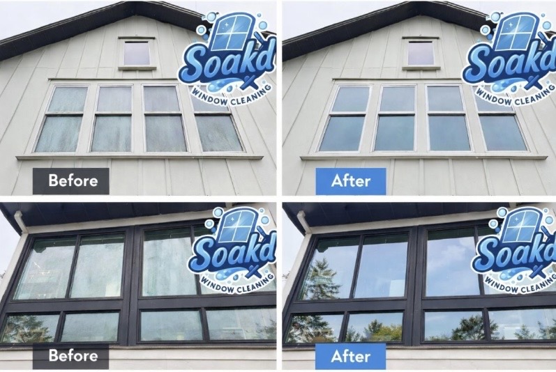 Before and after professional window cleaning in Charleston SC