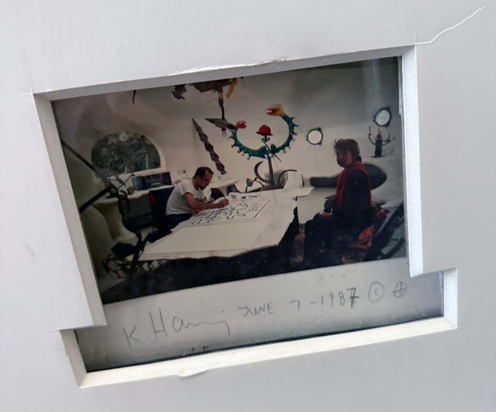 Studio Polaroid, Keith Haring at work June 7 1987, signed K. Haring