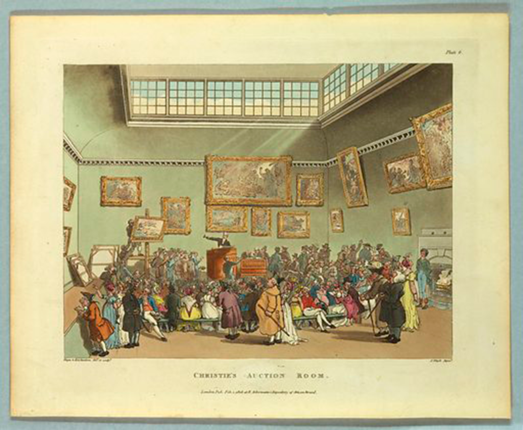 Christie’s Auction Room, c. 1808 — the more things change…
