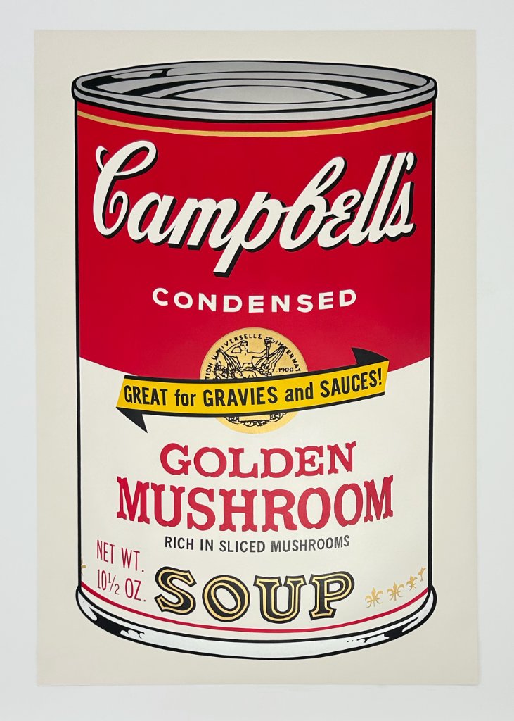 Andy Warhol, Campbell's Soup Can — Golden Mushroom, screenprint