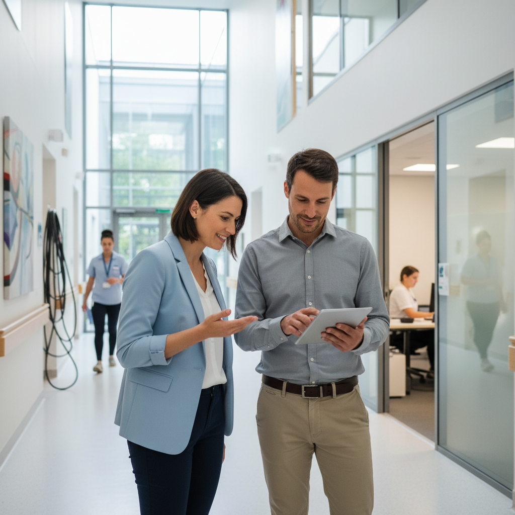 Healthcare IT professionals in a professional setting