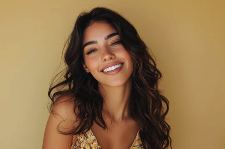 Beautiful woman with clear radiant skin