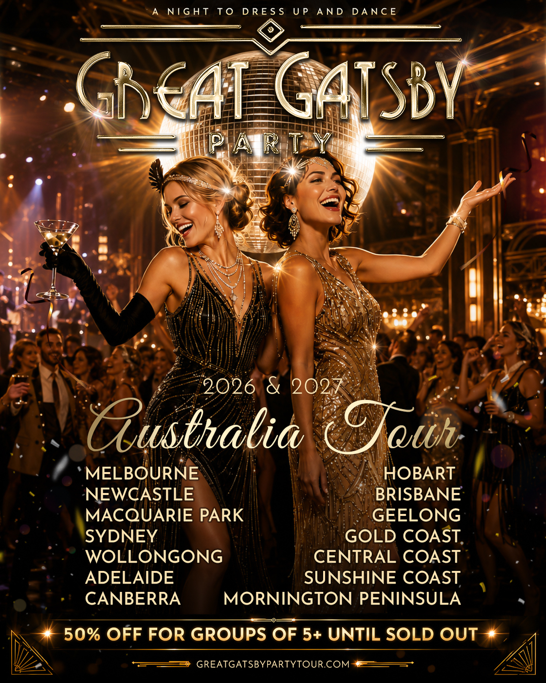 Great Gatsby Party Tour 2026 & 2027 — Australia Tour