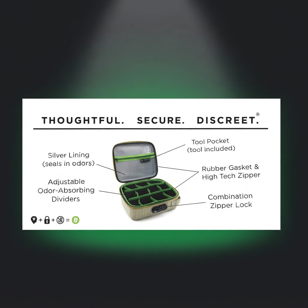 Thoughtful Secure Discreet Smell-Proof Storage Case