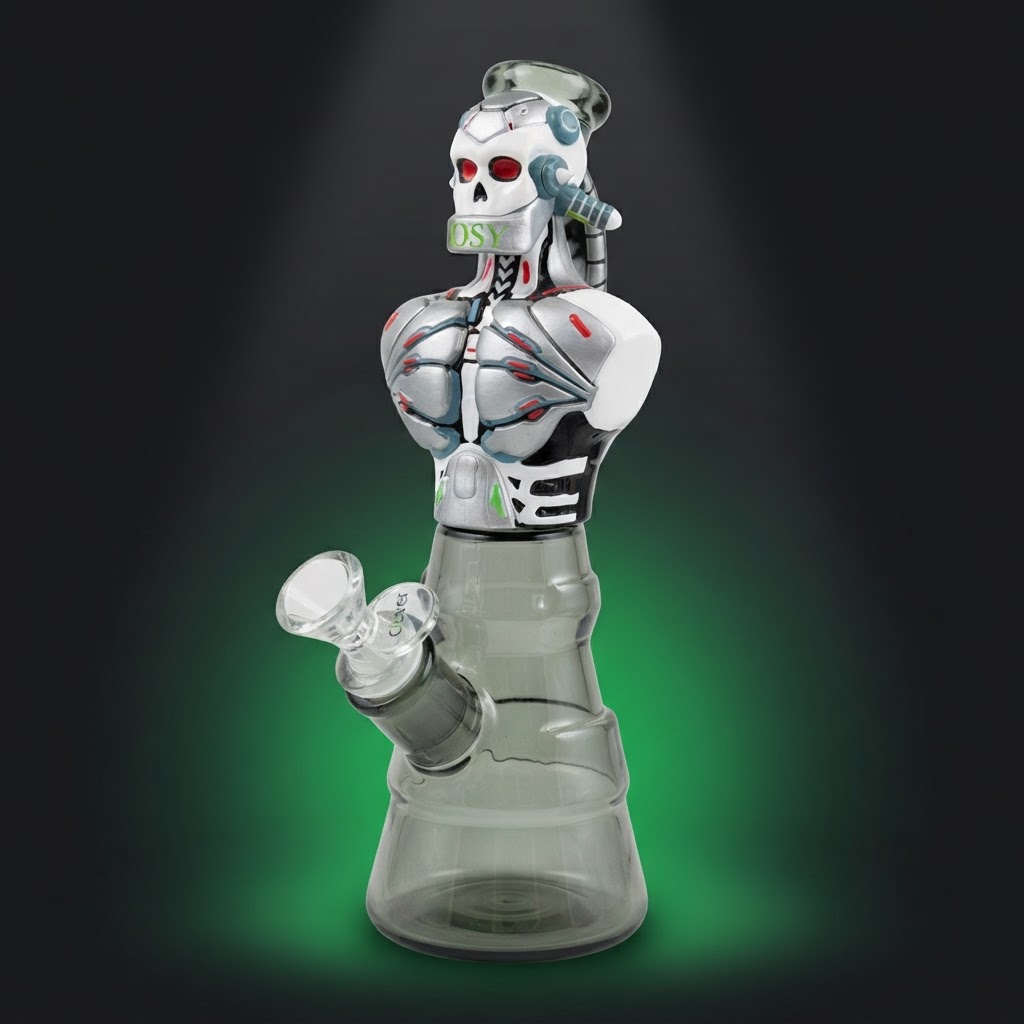 Clover Cyborg Skull Bong