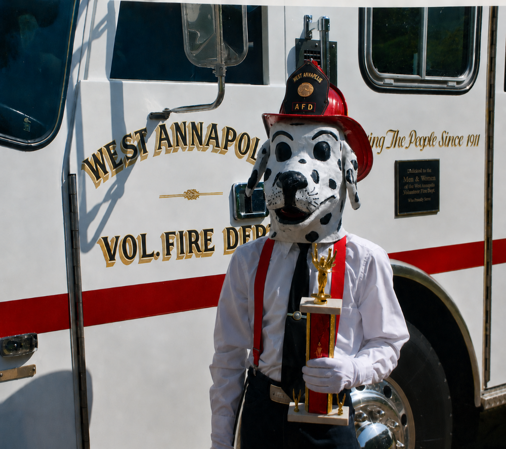 Justin Sherlock as Sparky the Fire Dog — West Annapolis Vol. Fire Dept.