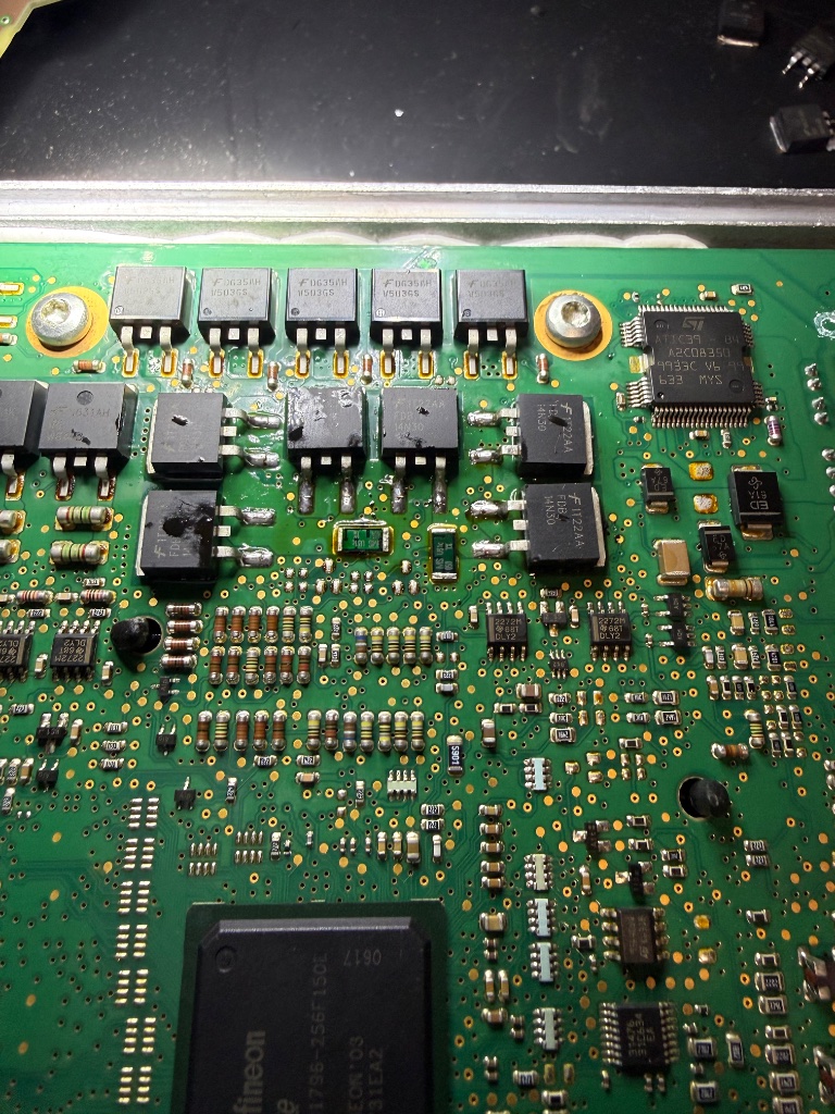 Post-repair inspection — component replaced, board clean