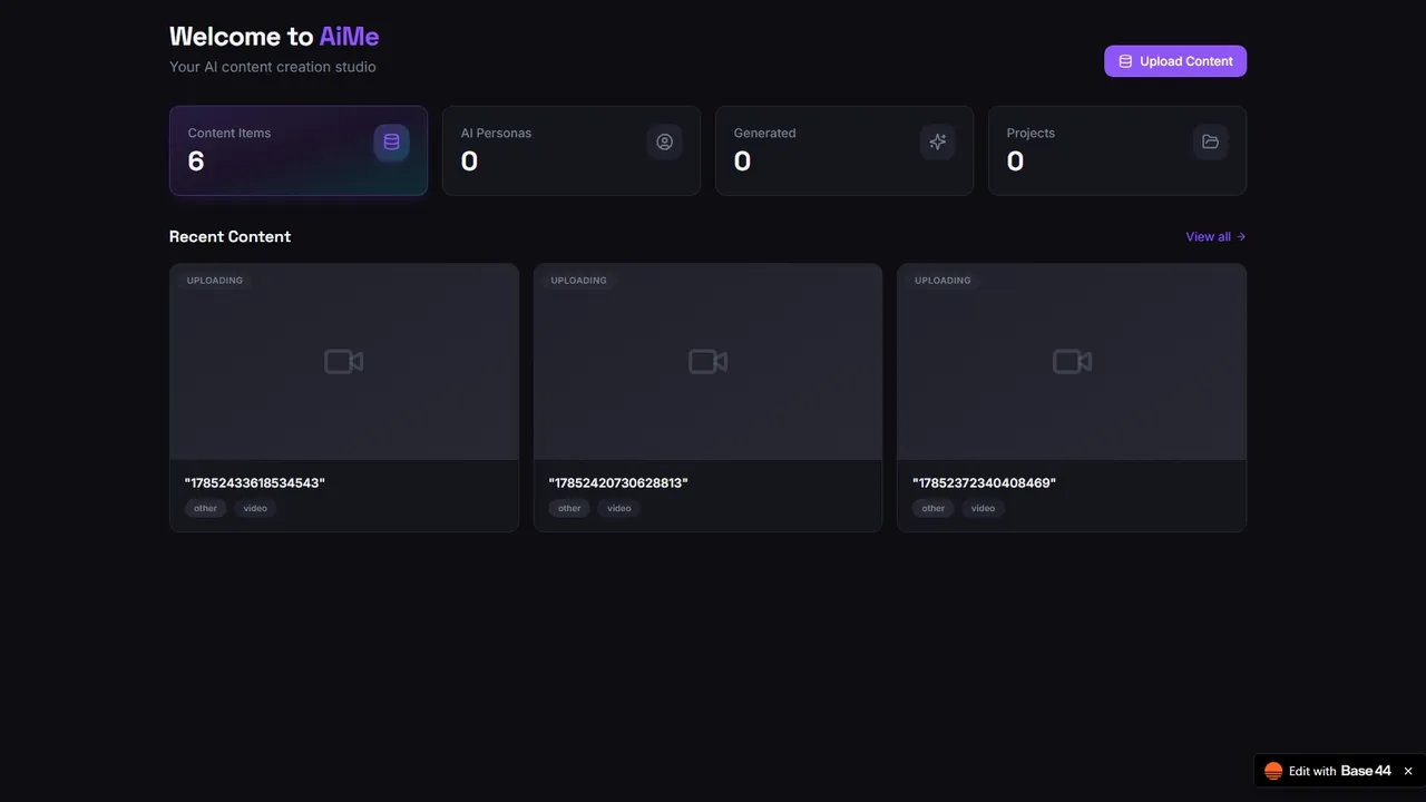 AiMe - AI Content Repurposing and Personal Digital Twin template preview