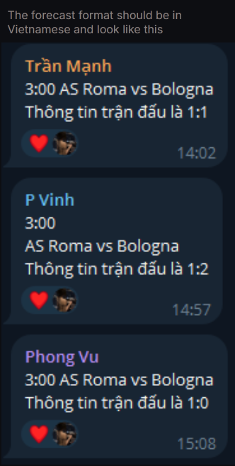Prediction examples in Vietnamese